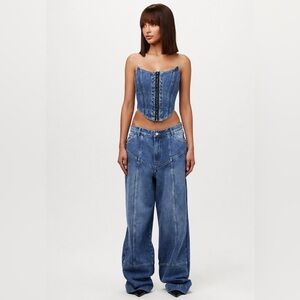 Naked Wardrobe Denim Wide Leg Pants